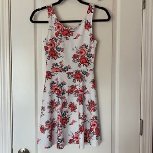 White dress with roses